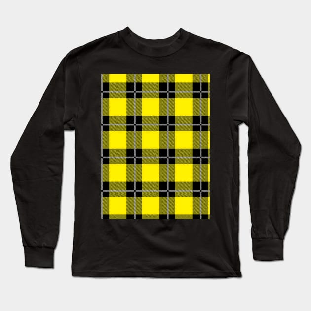 Yellow and Black Flannel-Plaid Pattern Long Sleeve T-Shirt by Design_Lawrence